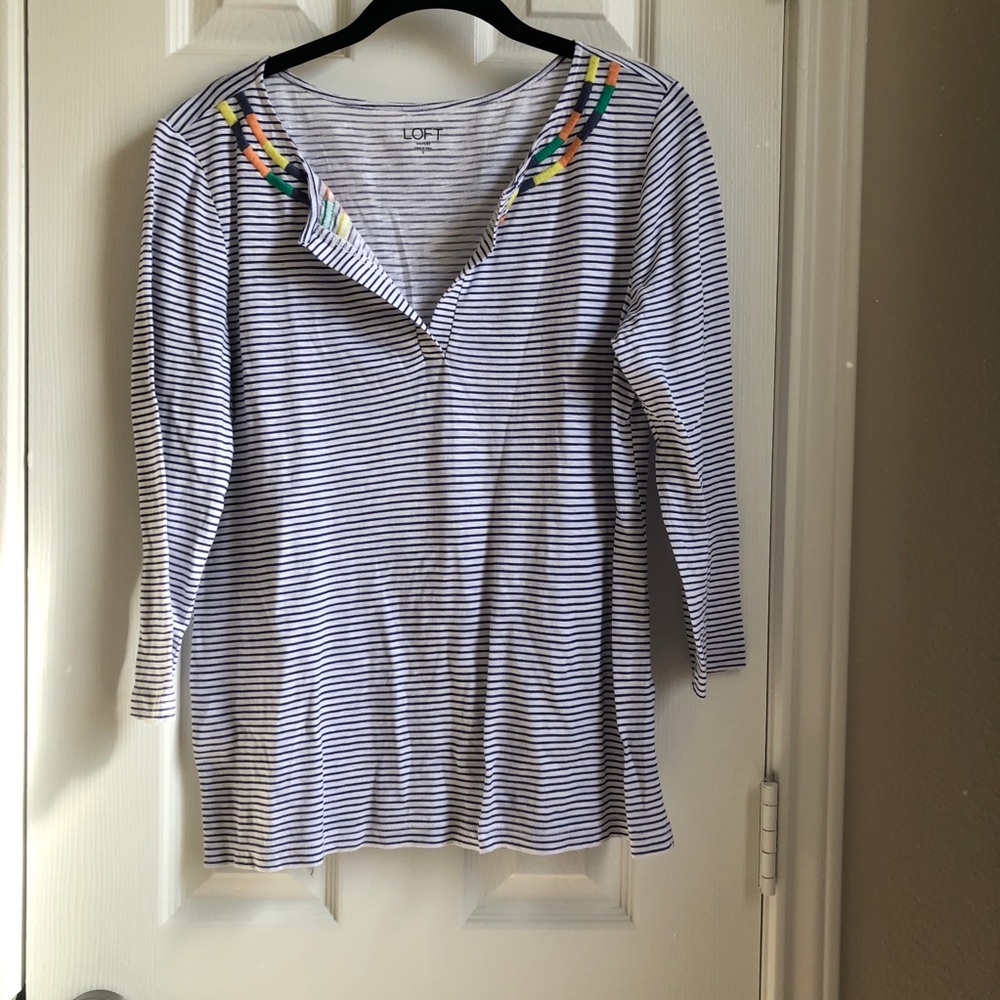 Blue stripe top from Loft